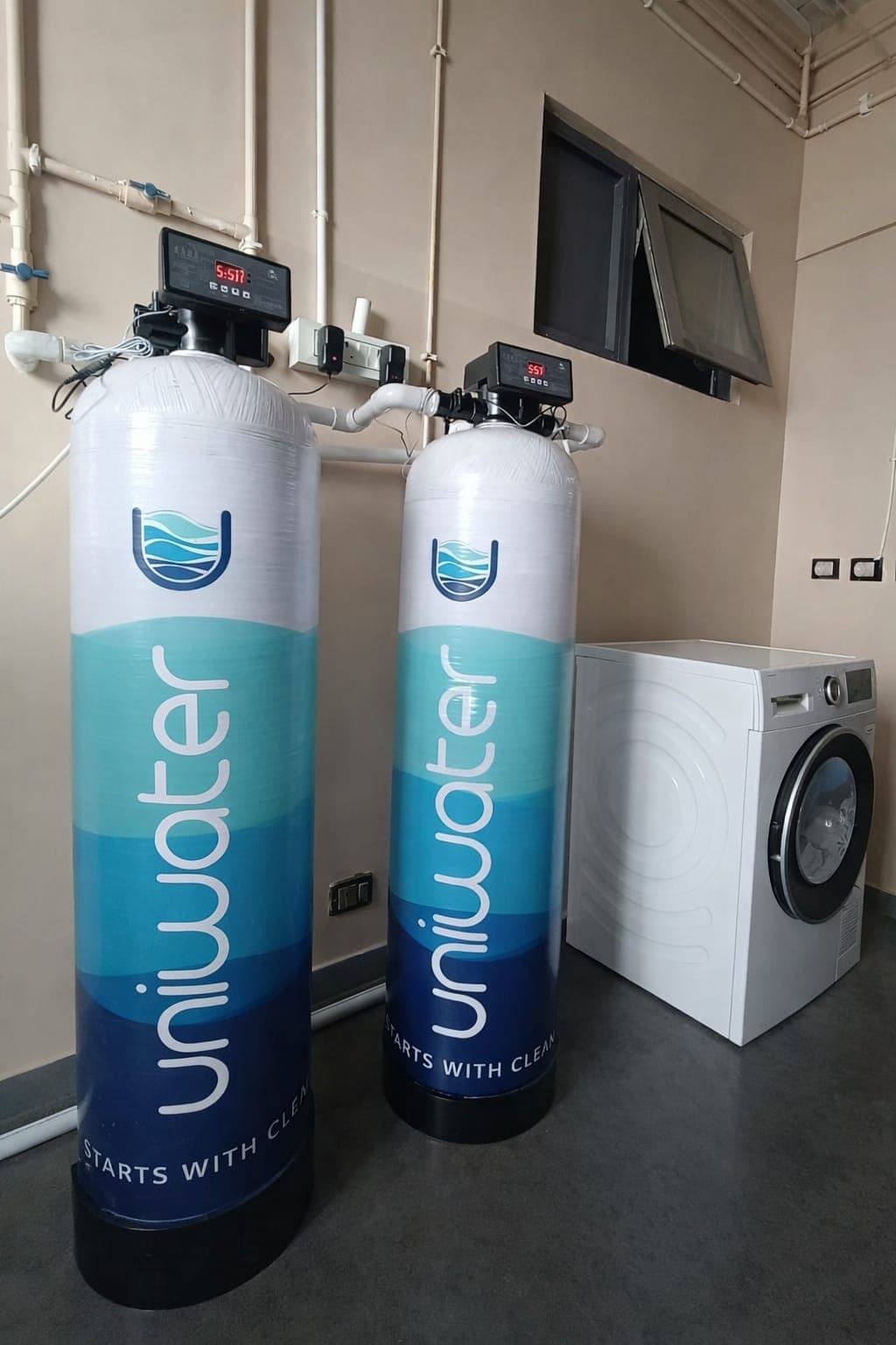 Uniwater system installed in a customer utility room — the kind of finish trade partners help deliver