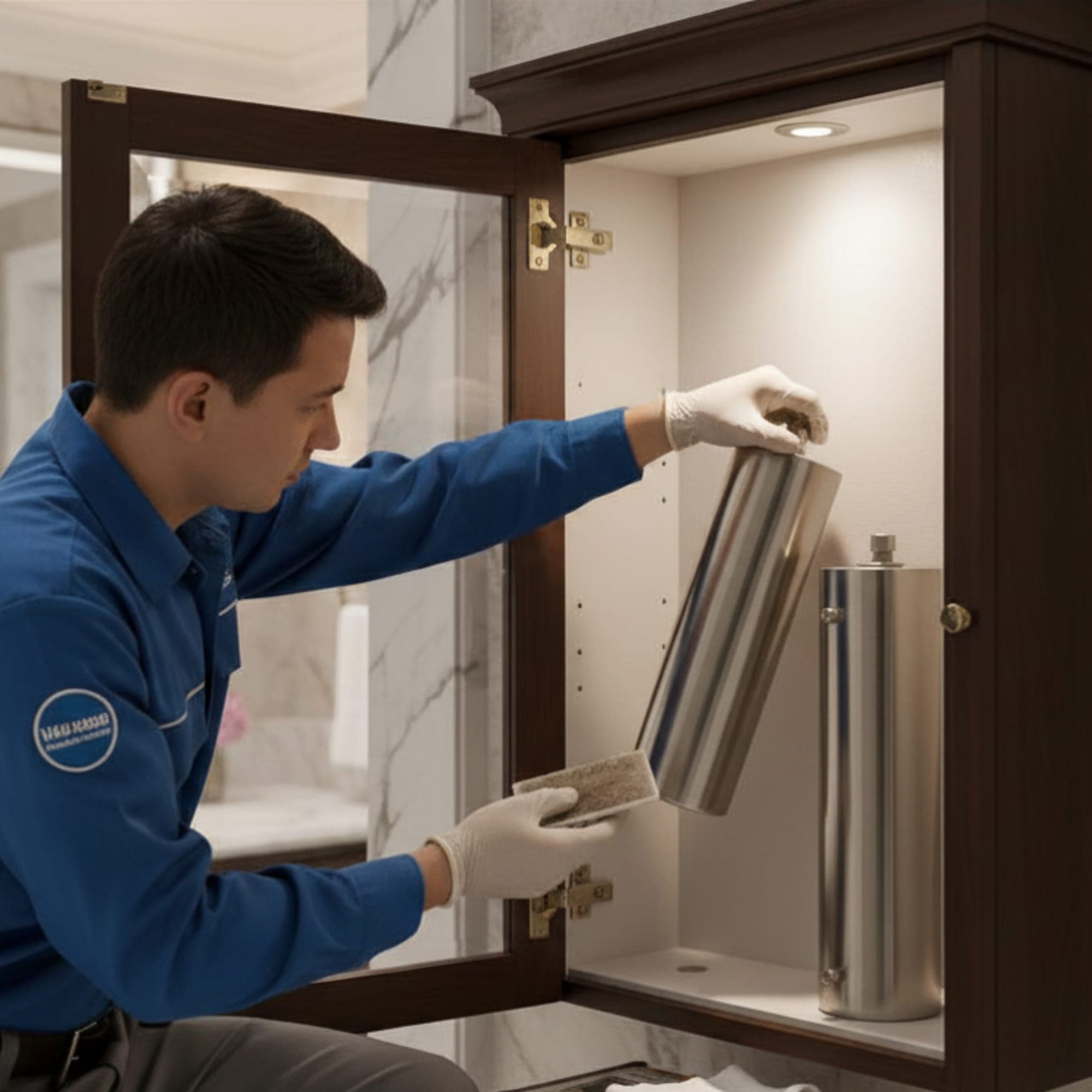 Uniwater engineer installing a system at a customer home